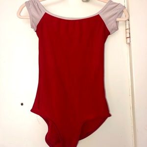 Yumiko Wendy size S leotard red and white